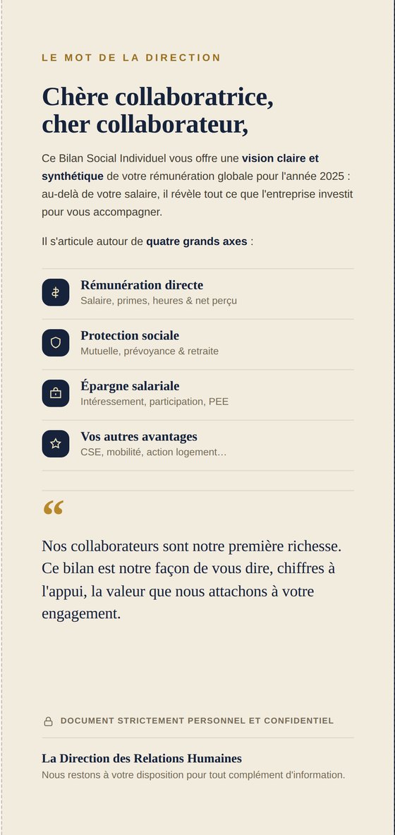 Volet édito de la direction